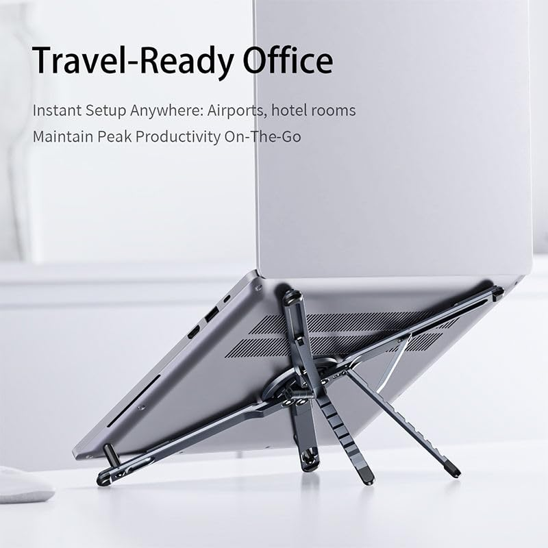 Multi-Purpose Foldable Stand for Laptop, Mobile & Tablet – Adjustable Aluminum Device Holder