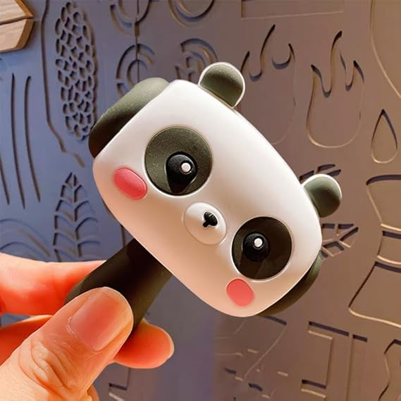 Cute cartoon Hammer Choo Choo toy Keychain With Sound, Shake Left Right Musical Beep Hammer Toy, For all ages. (Black white)