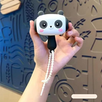 Cute cartoon Hammer Choo Choo toy Keychain With Sound, Shake Left Right Musical Beep Hammer Toy, For all ages. (Black white)
