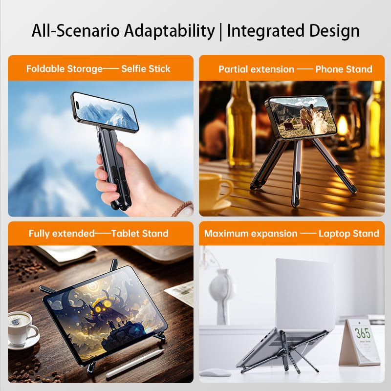 Multi-Purpose Foldable Stand for Laptop, Mobile & Tablet – Adjustable Aluminum Device Holder