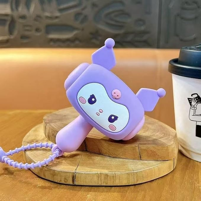 Cute cartoon Hammer Choo Choo toy Keychain With Sound, Shake Left Right Musical Beep Hammer Toy, For all ages. (Black white)