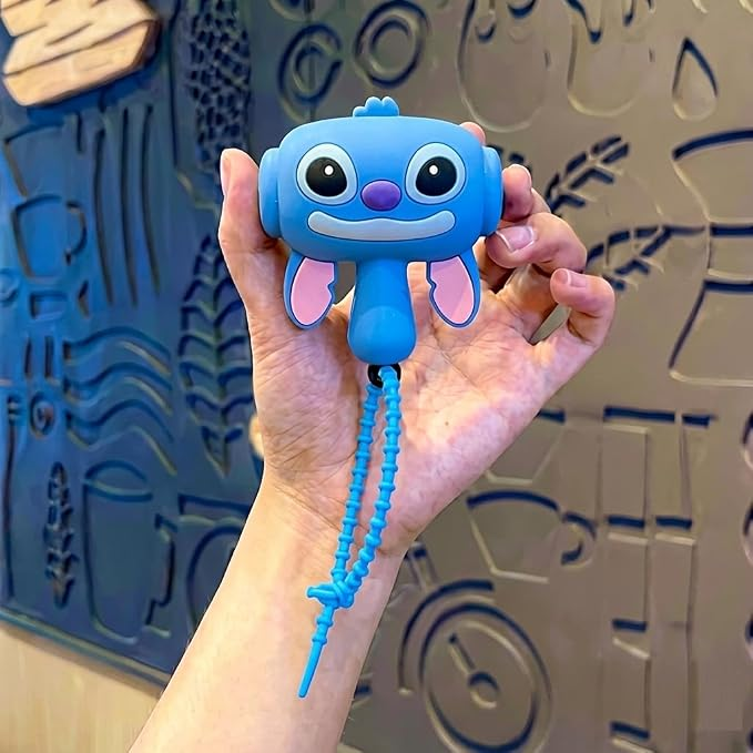 Cute cartoon Hammer Choo Choo toy Keychain With Sound, Shake Left Right Musical Beep Hammer Toy, For all ages. (Black white)